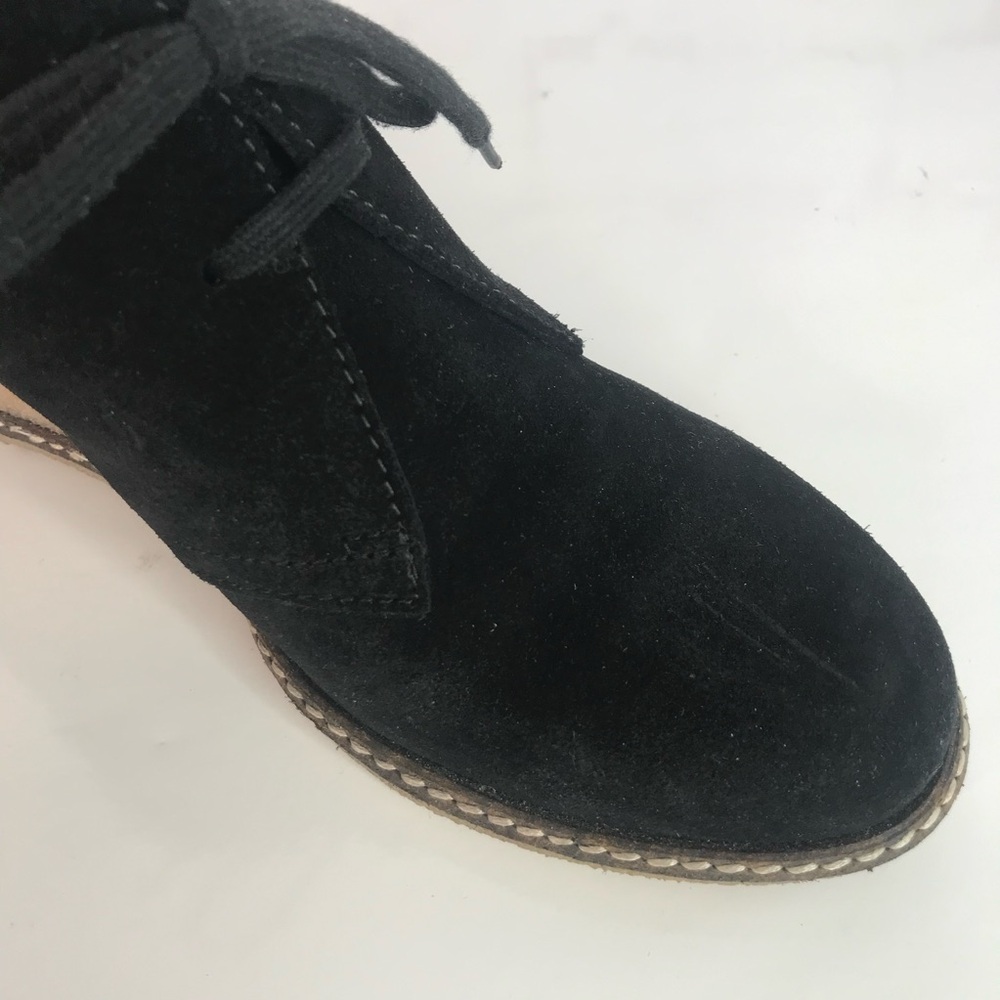 J CREW MacAlister Black Suede Rubber Wedge Ankle Boots Booties Size 8 - Picture 14 of 16